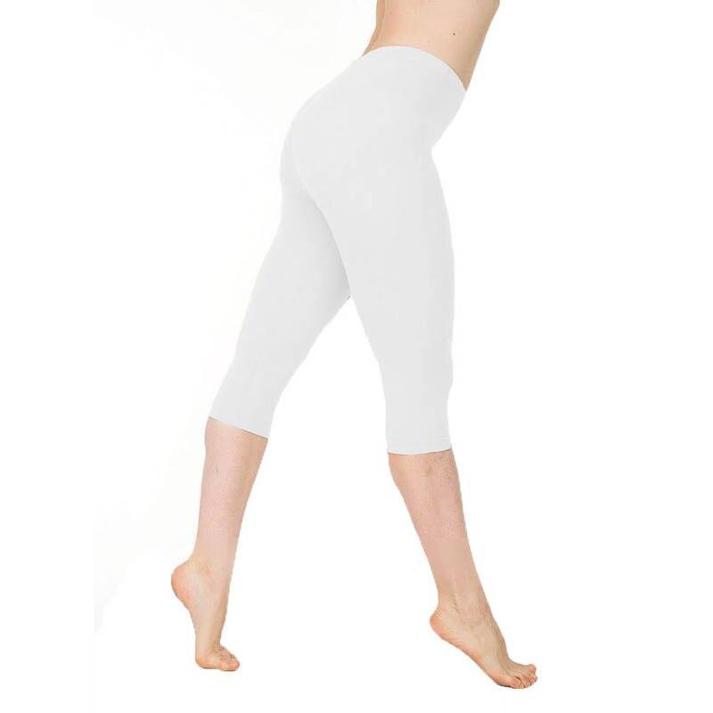Damskie legginsy sportowe 3/4 z wysokim stanem, idealne do fitnessu i jogi. Gładki, komfortowy materiał.