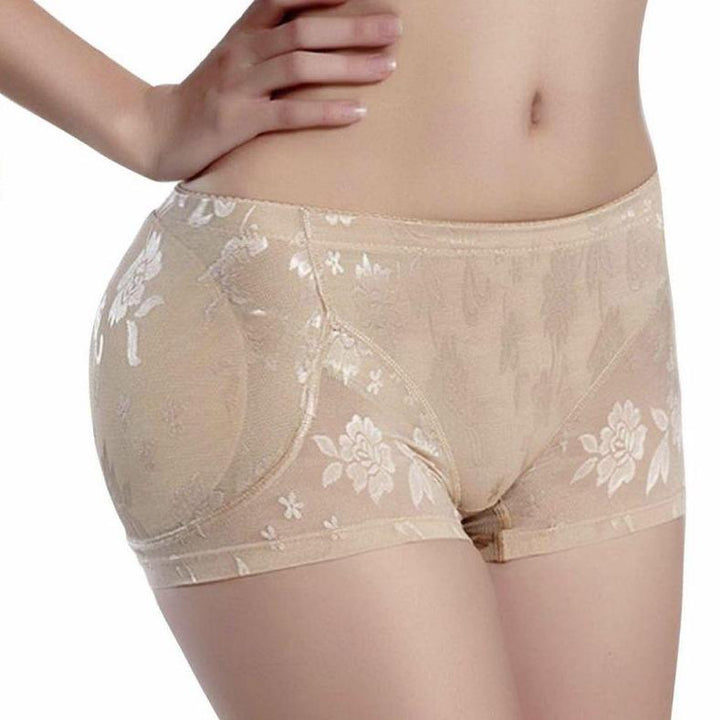 Eleganckie majtki push-up damskie z bielizny z delikatnym kwiatowym wzorem. Modelujące i komfortowe.