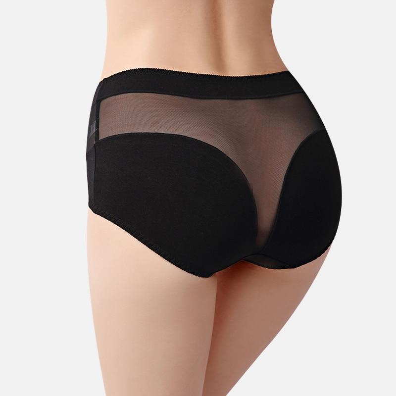 Damskie majtki push-up z siateczką, wysoki stan. Komfortowa bielizna modelująca figurę.