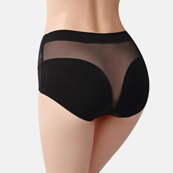 Damskie majtki push-up z siateczką, wysoki stan. Komfortowa bielizna modelująca figurę.