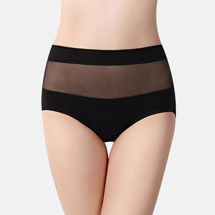 Eleganckie majtki push-up damskie, wysoki stan, z delikatną siateczką. Modelujące figi dla komfortu.