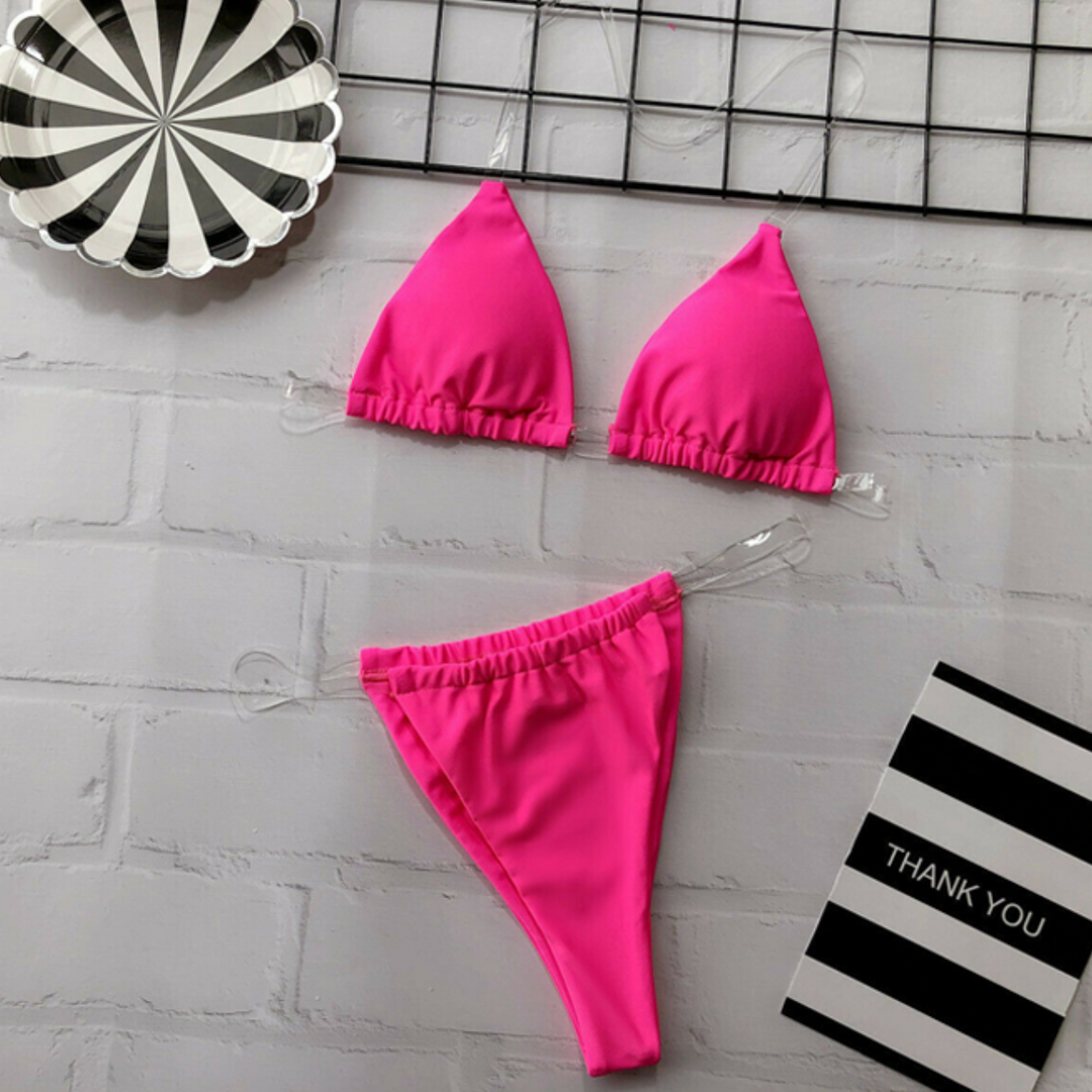 Damskie mikro bikini dwuczęściowe stringi, strój kąpielowy idealny na plażę.