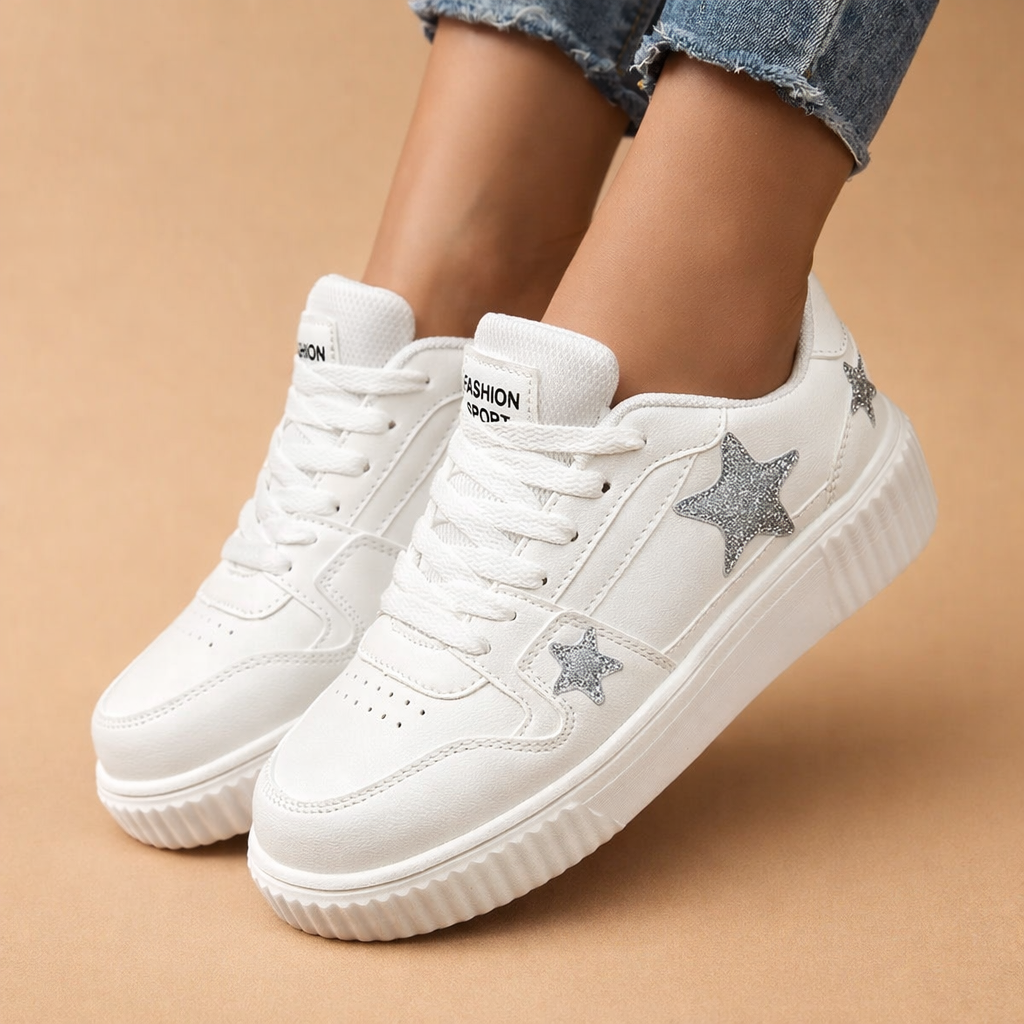 Stylowe trampki damskie w kolorze khaki, idealne jako obuwie na co dzień.