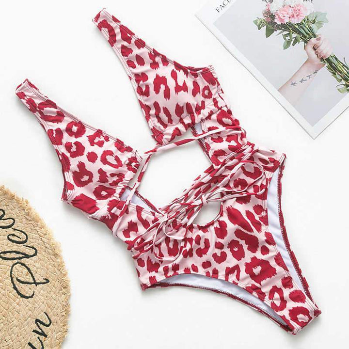 Seksowne monokini damskie, jednoczęściowy strój kąpielowy ze zwierzęcym wzorem na lato.