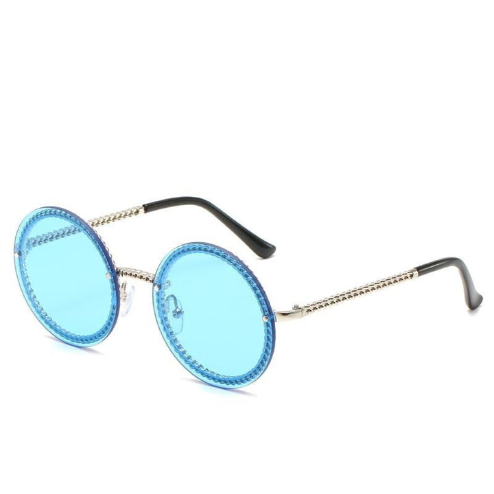 Eleganckie damskie okrągłe okulary przeciwsłoneczne, uniwersalne akcesorium modowe z ochroną UV.
