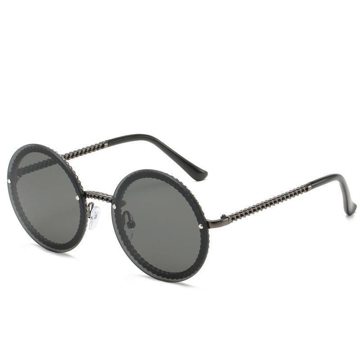 Okrągłe damskie okulary przeciwsłoneczne, idealne na słoneczne dni, modny design, ochrona UV.