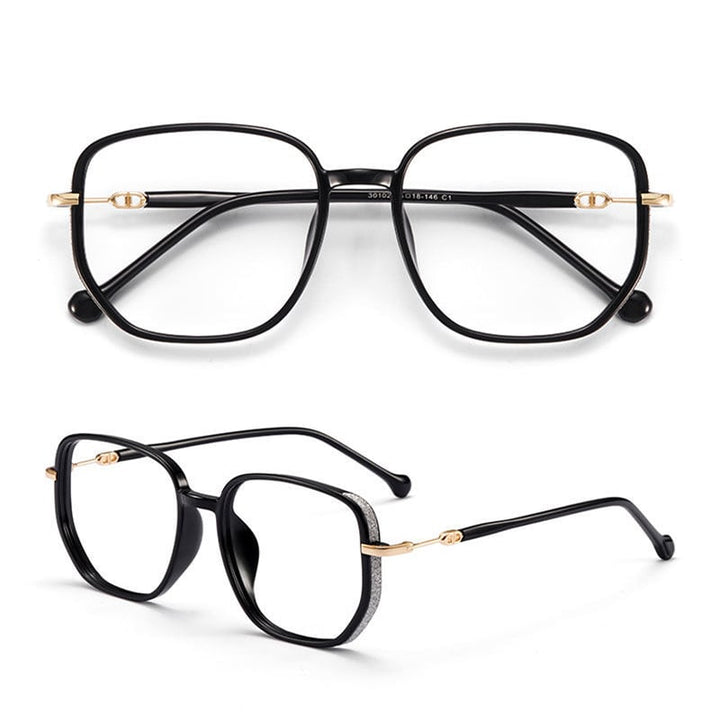 Eleganckie damskie okulary do czytania, redukujące zmęczenie oczu od światła niebieskiego.