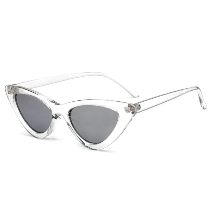 Damskie okulary przeciwsłoneczne kocie oczy widziane z profilu. Elegancki design i komfort noszenia.
