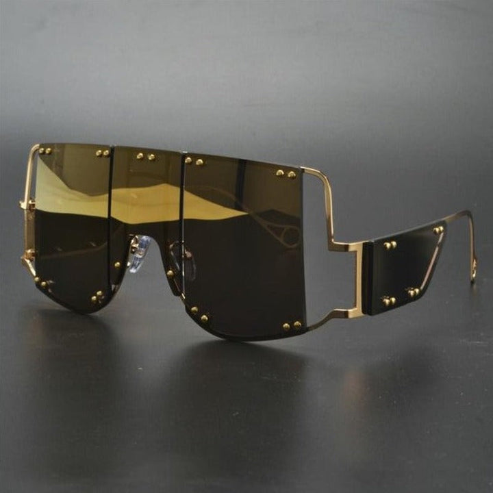 Nowoczesne damskie okulary przeciwsłoneczne prostokątne. Futurystyczny design dla stylowych kobiet.