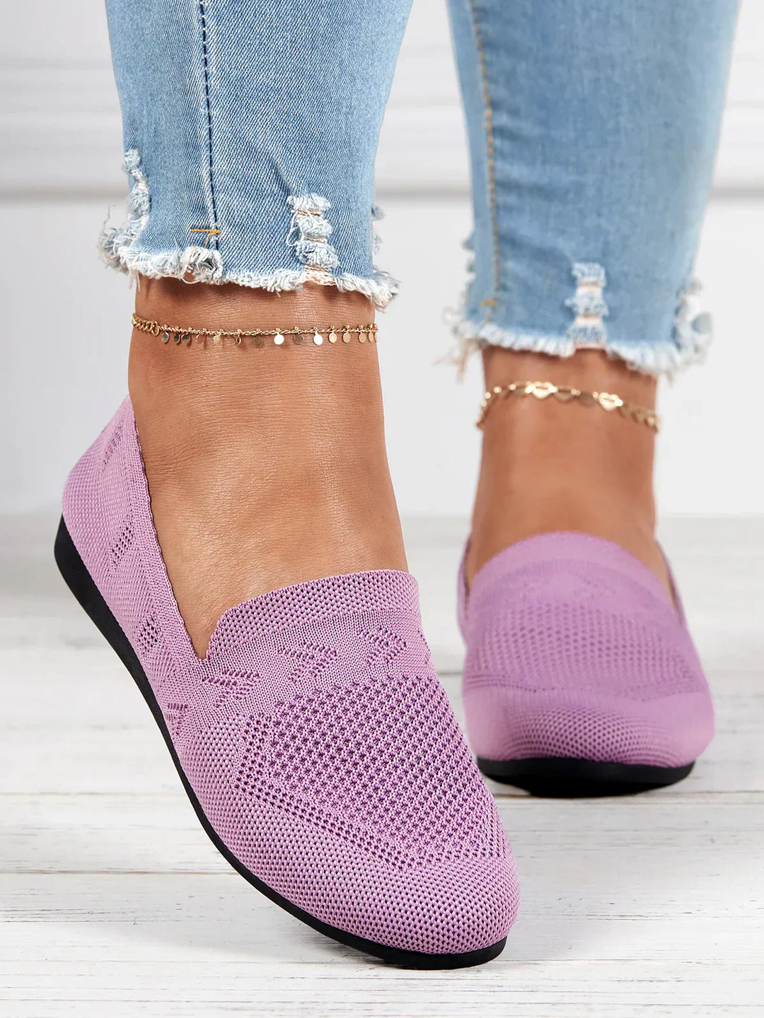 Damskie ortopedyczne loafersy z miękką wkładką. Wygodne buty wsuwane na co dzień.