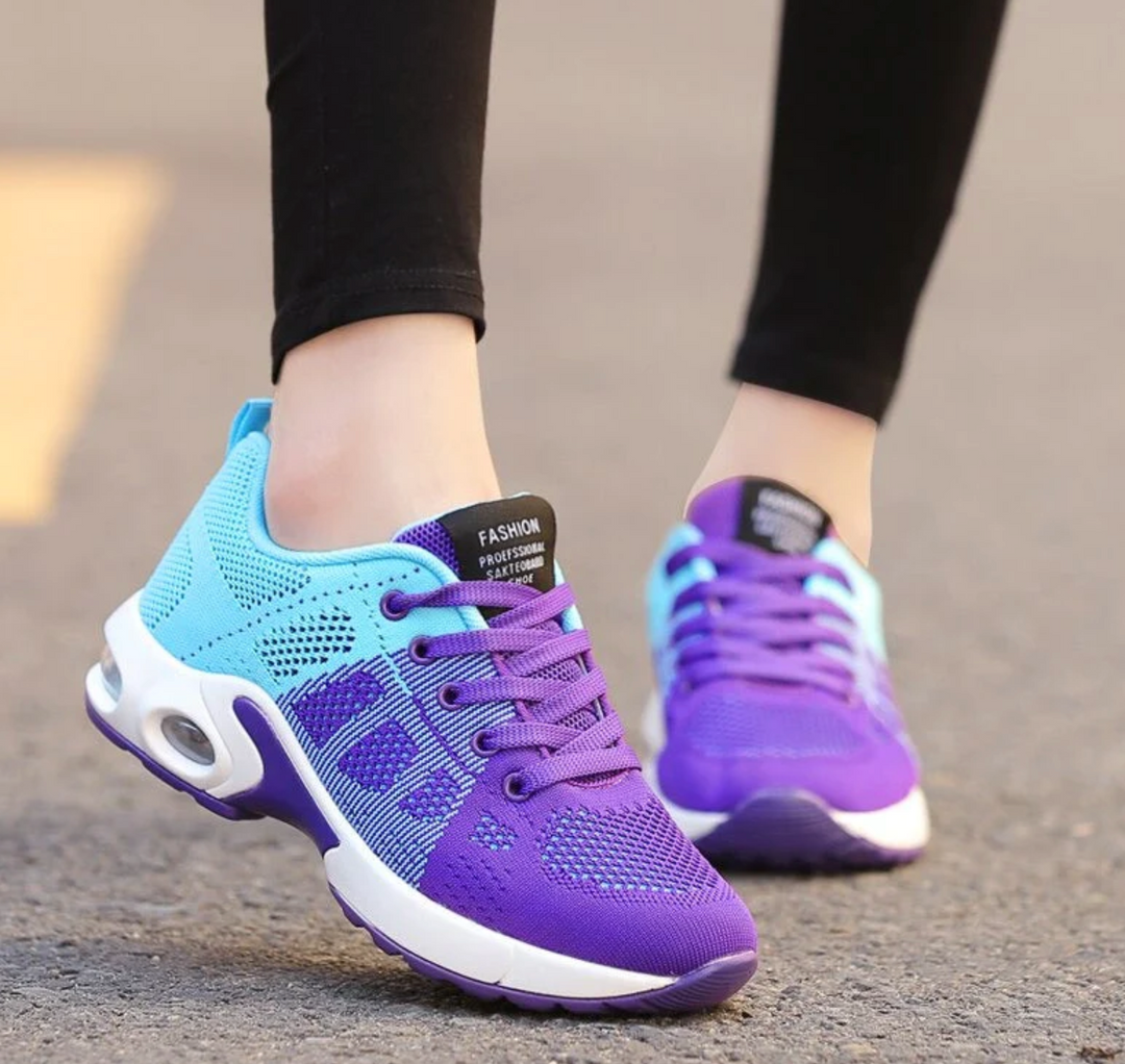 Komfortowe damskie sneakersy z amortyzacją powietrzną. Wygodne buty ortopedyczne idealne dla aktywnych kobiet.