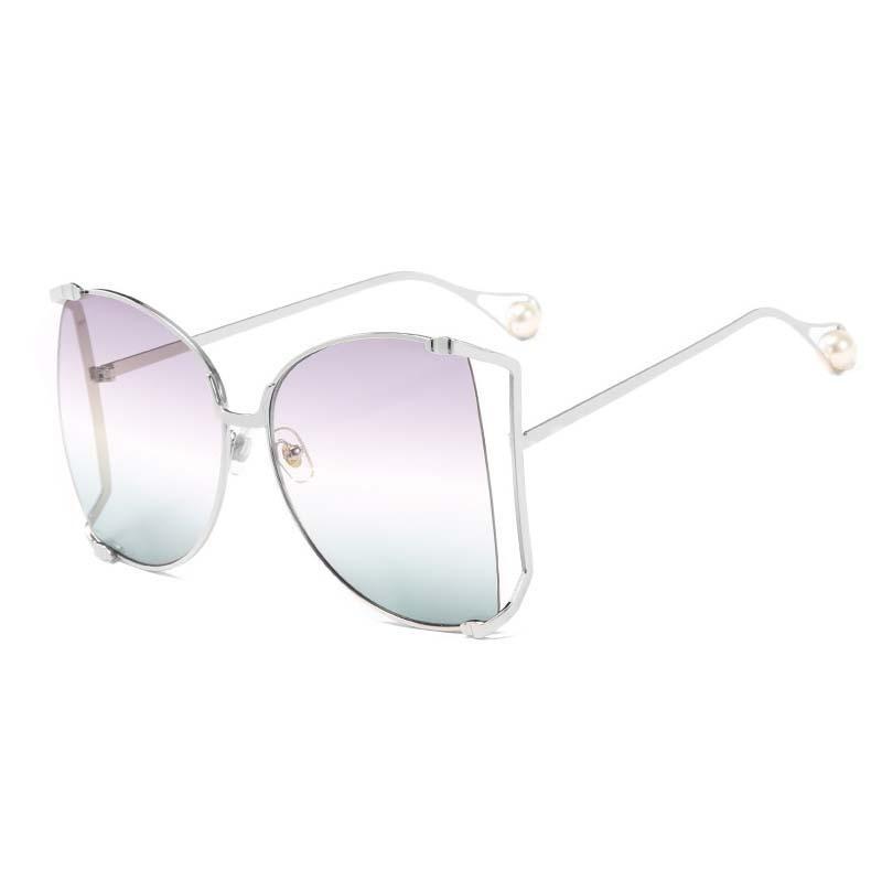 Kolorowe damskie okulary przeciwsłoneczne półokrągłe. Metalowe zauszniki dodają stylu. Must-have na lato.