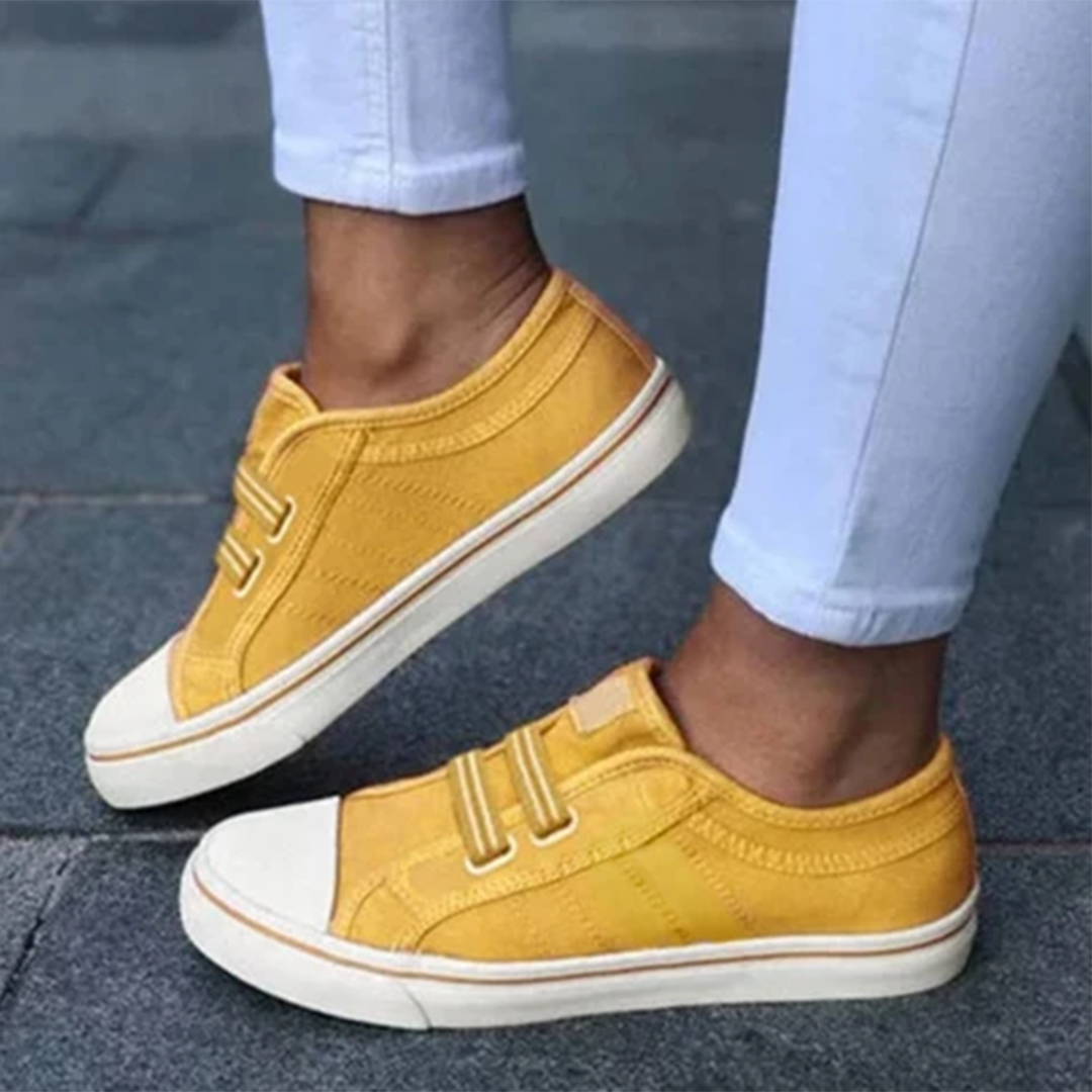 Damskie kolorowe sneakersy slip-on Audrey, modne i wygodne buty na wiosnę, lato i jesień. Obuwie casualowe.