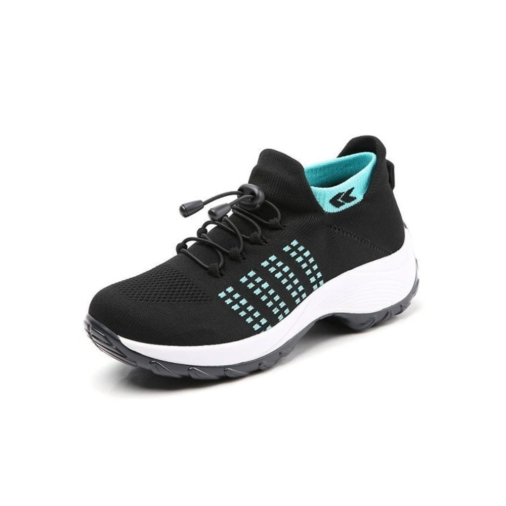 Damskie sneakersy ortopedyczne – widok boczny, prezentujący ergonomiczną konstrukcję i modny fason. Obuwie casual.