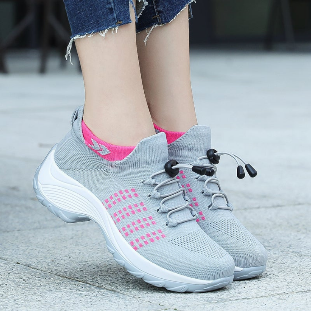 Damskie ortopedyczne sneakersy w eleganckim kolorze. Idealne do różnorodnych stylizacji na co dzień. Modne i wygodne.