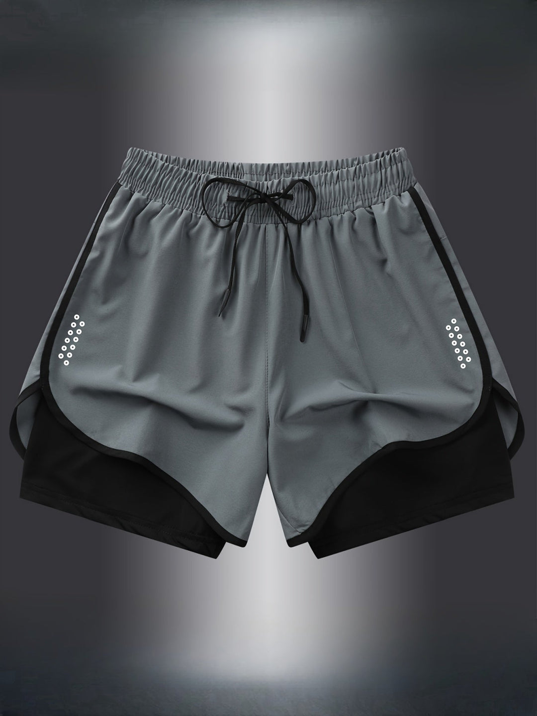 Damskie spodenki sportowe geometryczne, idealne do fitnessu, biegania i treningu. Przewiewne i stylowe.