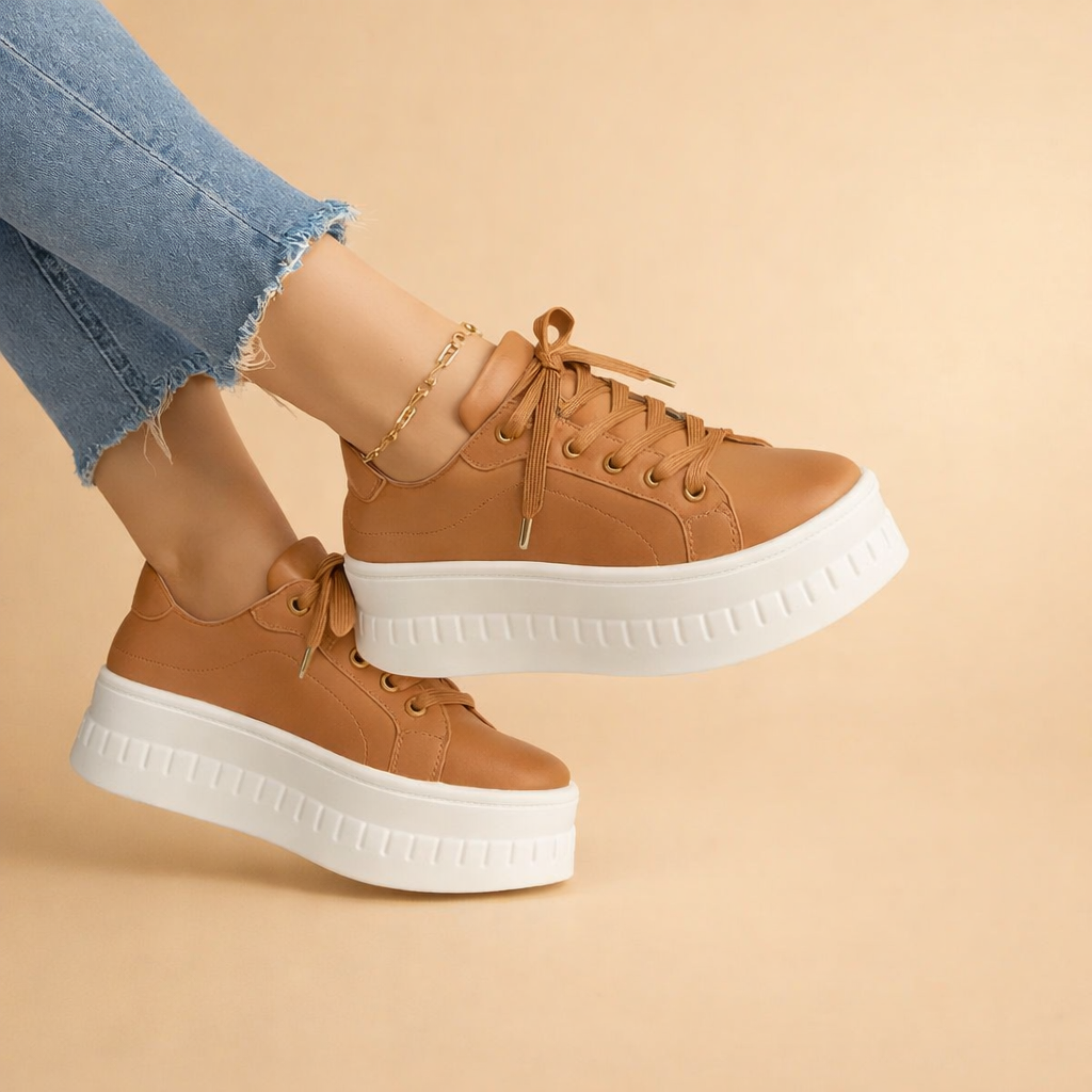 Damskie trampki plateau, modne sneakersy z platformą. Stylowe obuwie casualowe na co dzień.