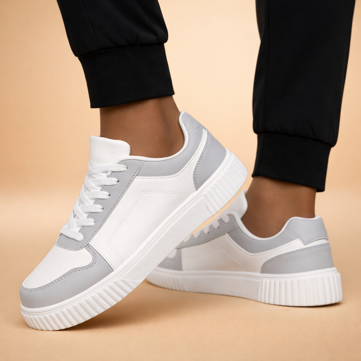 Antypoślizgowe damskie sneakersy z amortyzacją. Komfortowe obuwie na co dzień, zapewniające stabilność i styl.