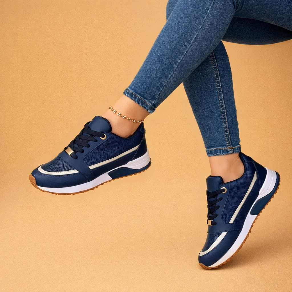 Damskie wygodne trampki sznurowane, idealne na co dzień. Modne casualowe buty sportowe.