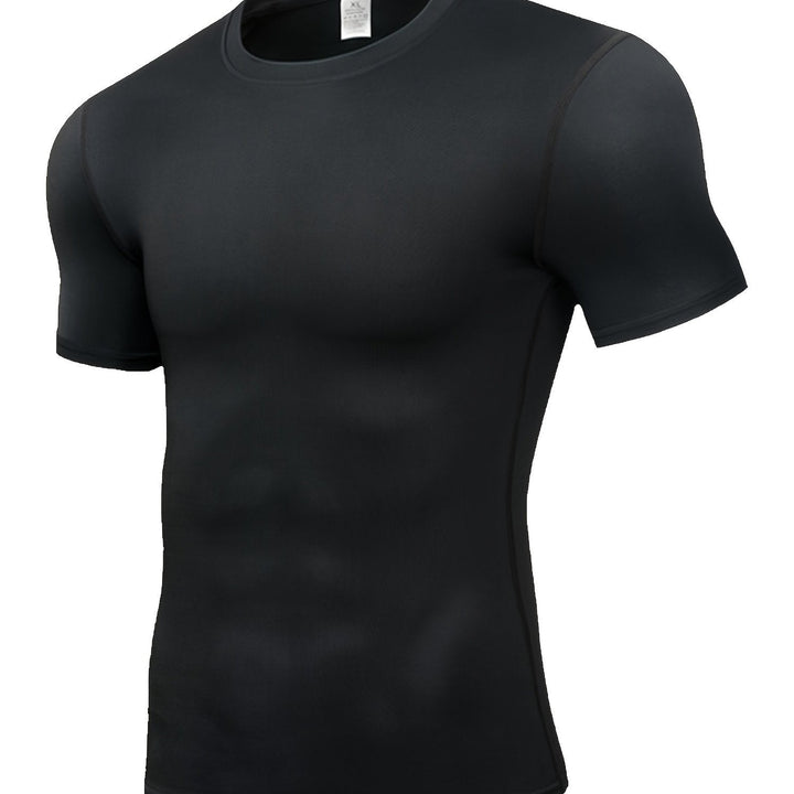 Biały sportowy t-shirt męski dopasowany slim do ćwiczeń na siłowni