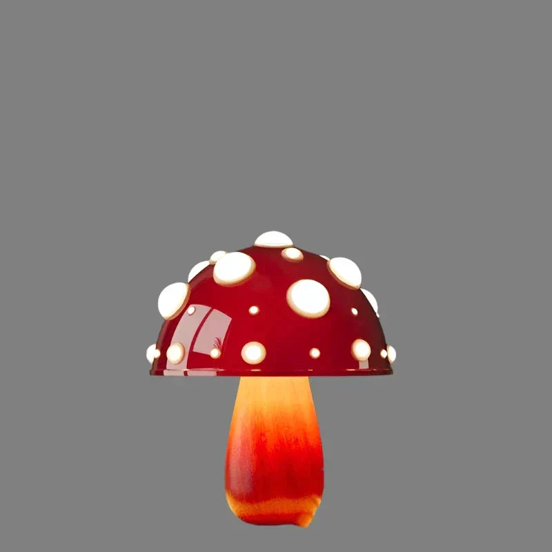 Biała lampa stołowa LED Grzybek, dekoracyjne oświetlenie zasilane USB, idealne na stolik nocny.
