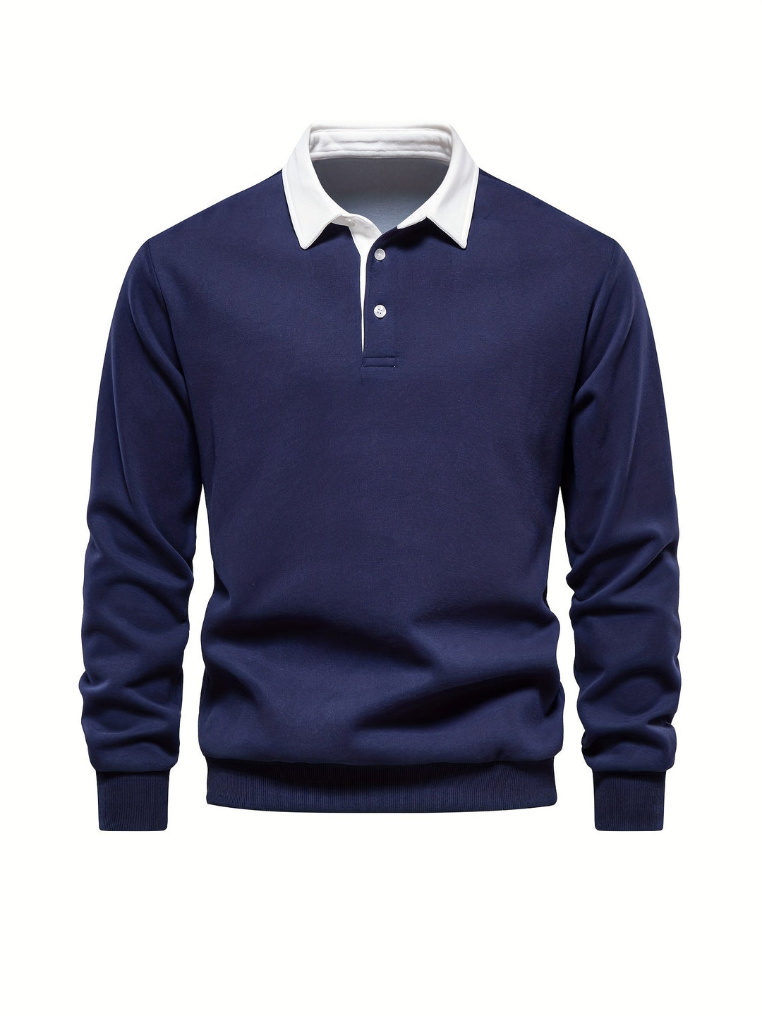Męska bluza polo z długim rękawem, elegancka odzież męska w stylu casual