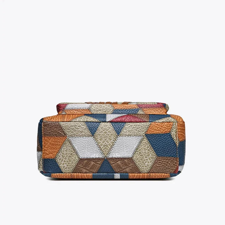 Wielokolorowa torebka damska w geometryczne wzory patchwork