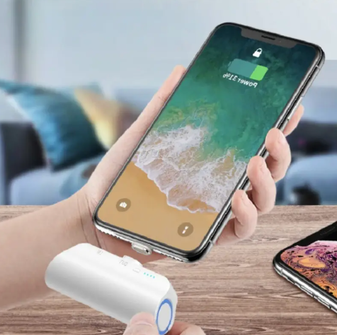 Uniwersalny mini przenośny power bank magnetyczny z ładowarką do telefonu w kolorze czarnym