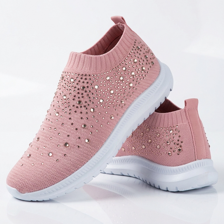 Podeszwa amortyzująca w szarych sneakersach ortopedycznych damskich