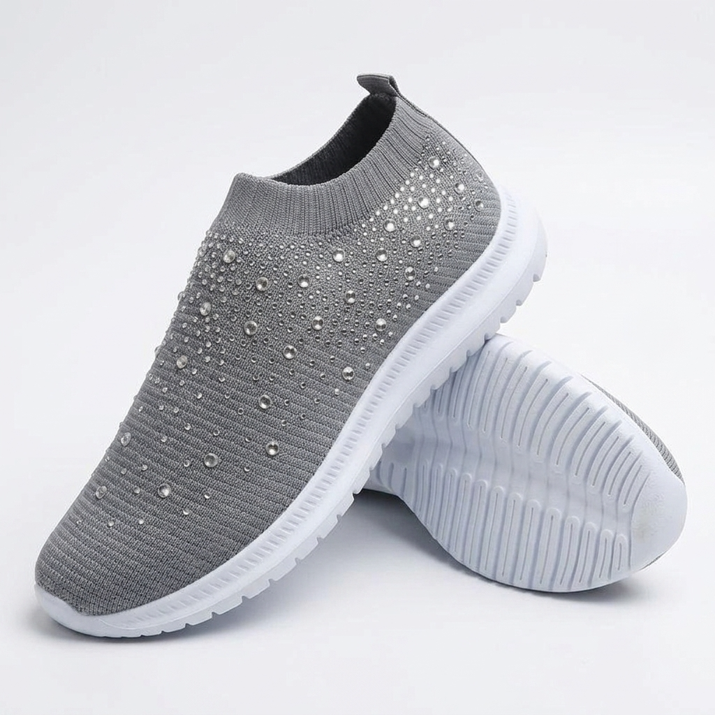 Podeszwa antypoślizgowa różowych damskich sneakersów wsuwanych