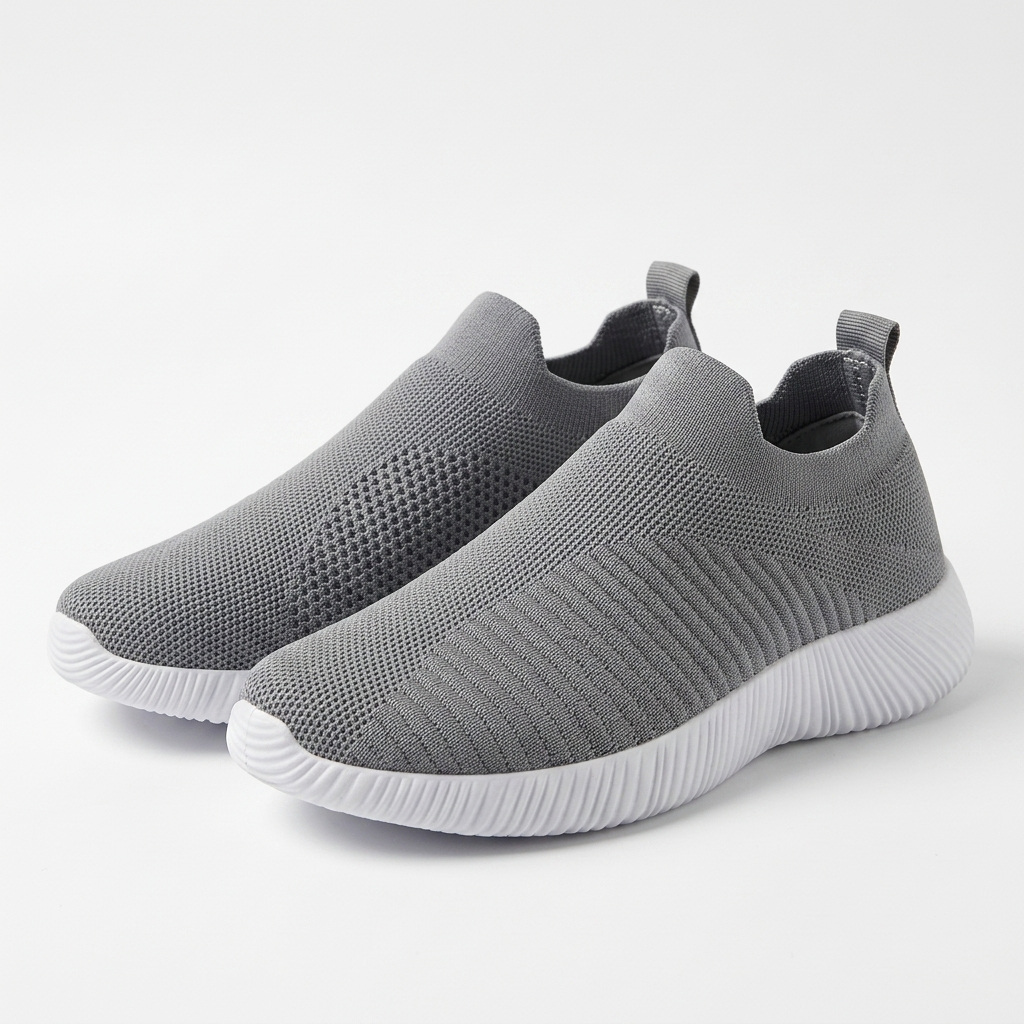 Szare damskie sneakersy wsuwane Carlena z elastyczną cholewką