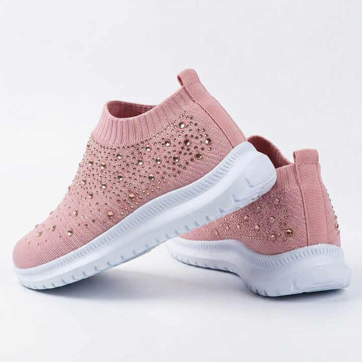 Szare damskie sneakersy ortopedyczne wsuwane z elastyczną cholewką