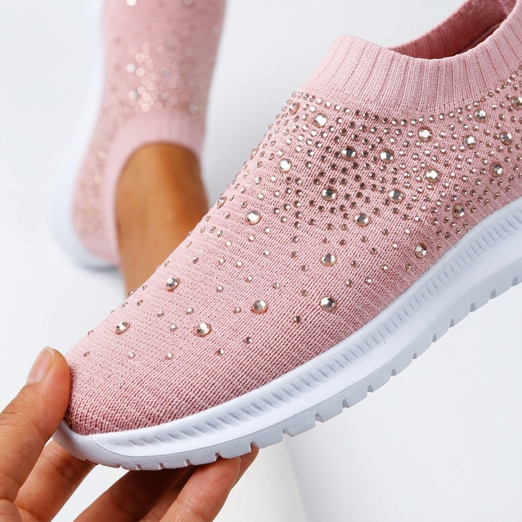 Białe wsuwane sneakersy damskie o anatomicznym kształcie