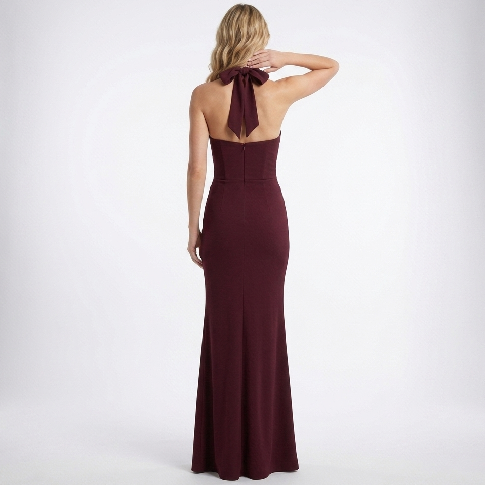 Damska sukienka maxi z gorsetową górą w eleganckim stylu wieczorowym