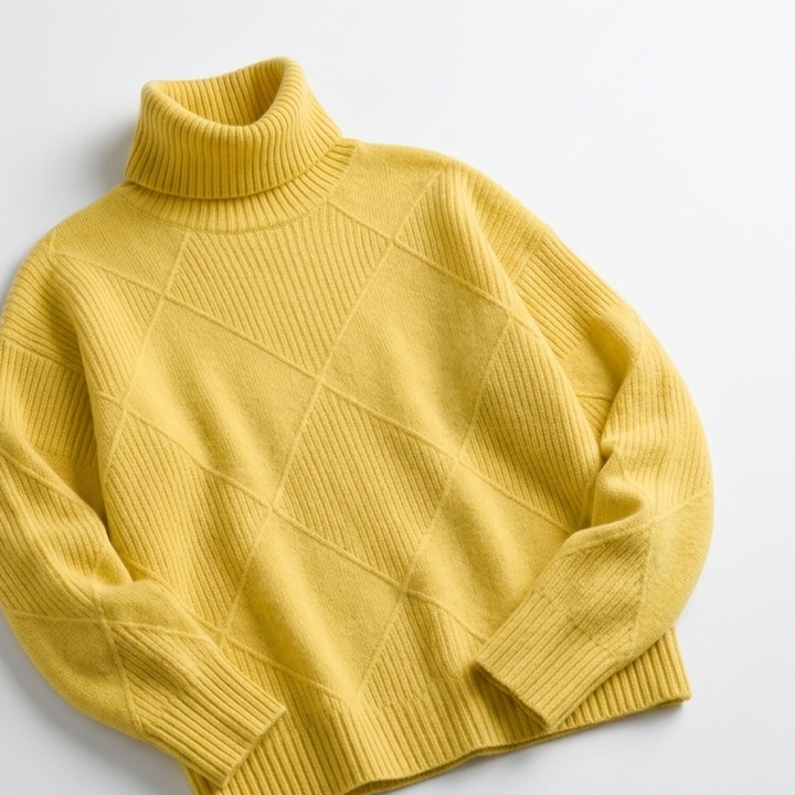 Zimowy sweter damski z golfem, wygodny fason casualowy