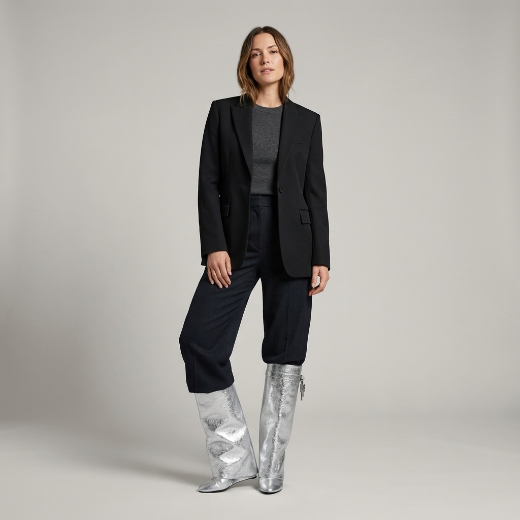 Eleganckie buty zimowe, wysokie kozaki damskie na platformie