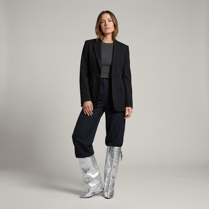 Eleganckie buty zimowe, wysokie kozaki damskie na platformie