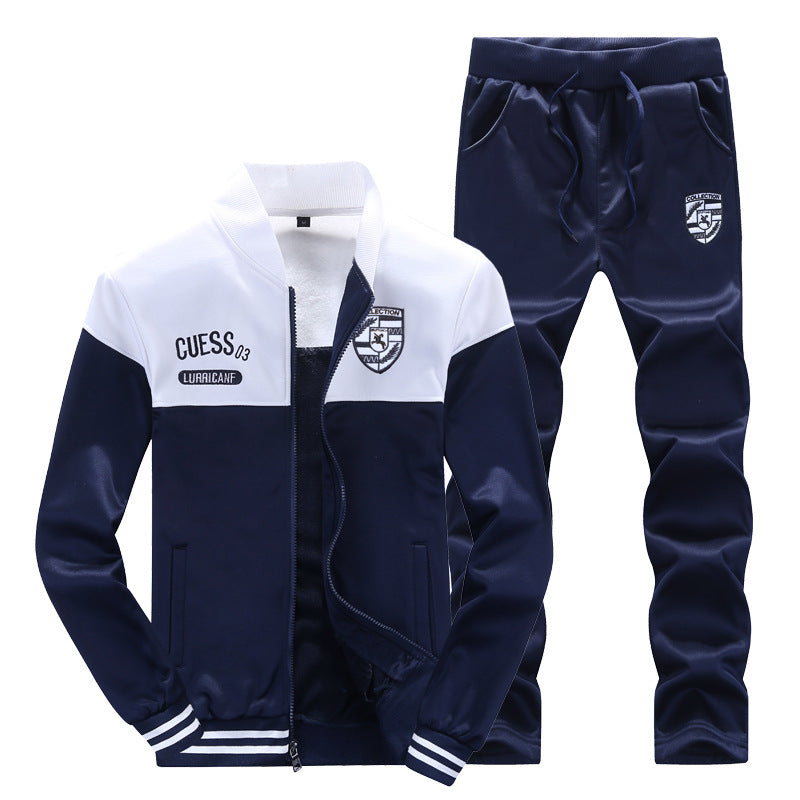 Męski dres sportowy w stylu baseballowym, widok z tyłu