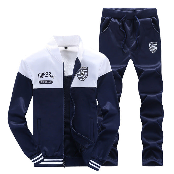 Męski dres sportowy w stylu baseballowym, widok z tyłu