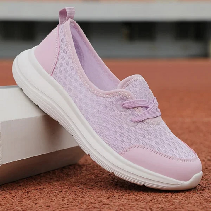 Różowe damskie buty sportowe z przewiewnej siateczki
