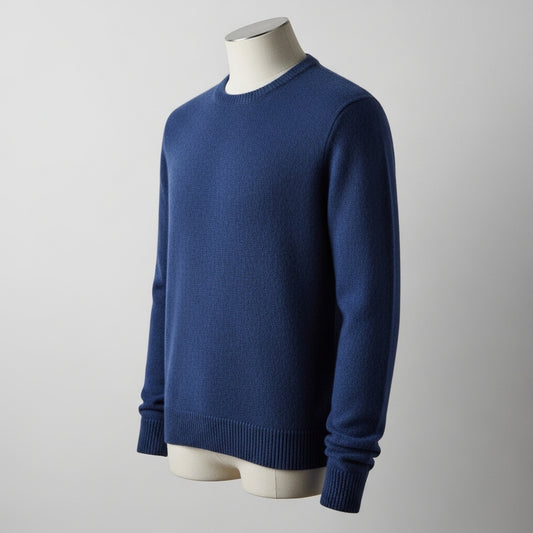 Męski luksusowy, miękki sweter z dzianiny kaszmirowej