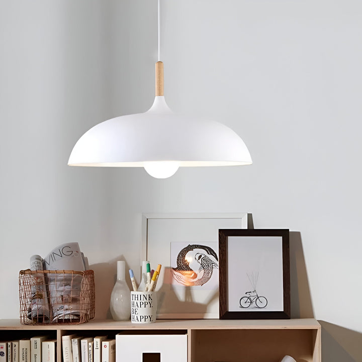 Skandynawska lampa wisząca drewniana, nowoczesne oświetlenie do salonu, ciepłe światło E27.