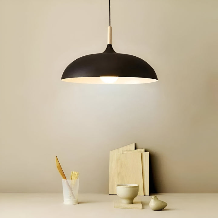 Nowoczesna drewniana lampa wisząca, ciepłe światło do salonu, skandynawski design E27.