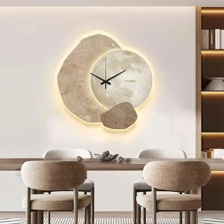 Cichy zegar ścienny z drewna, minimalistyczny design, dekoracja do salonu, sypialni, biura.