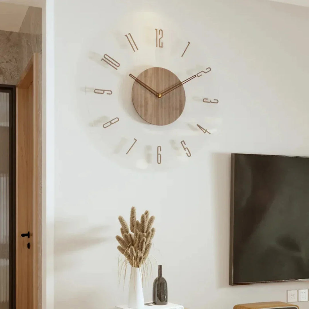 Zegar skandynawski na ścianę, prosty design, elegancka dekoracja do domu.