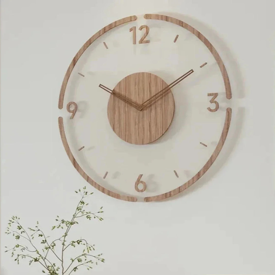 Zegar ścienny skandynawski z cichym mechanizmem, design idealny do sypialni, biura.
