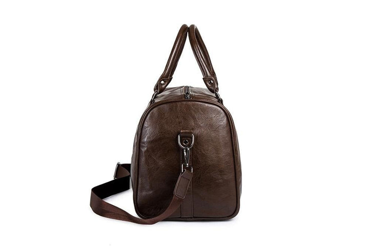 Ponadczasowa skórzana torba duffel, lekka i pojemna, idealna na każdą podróż, uniwersalny design.