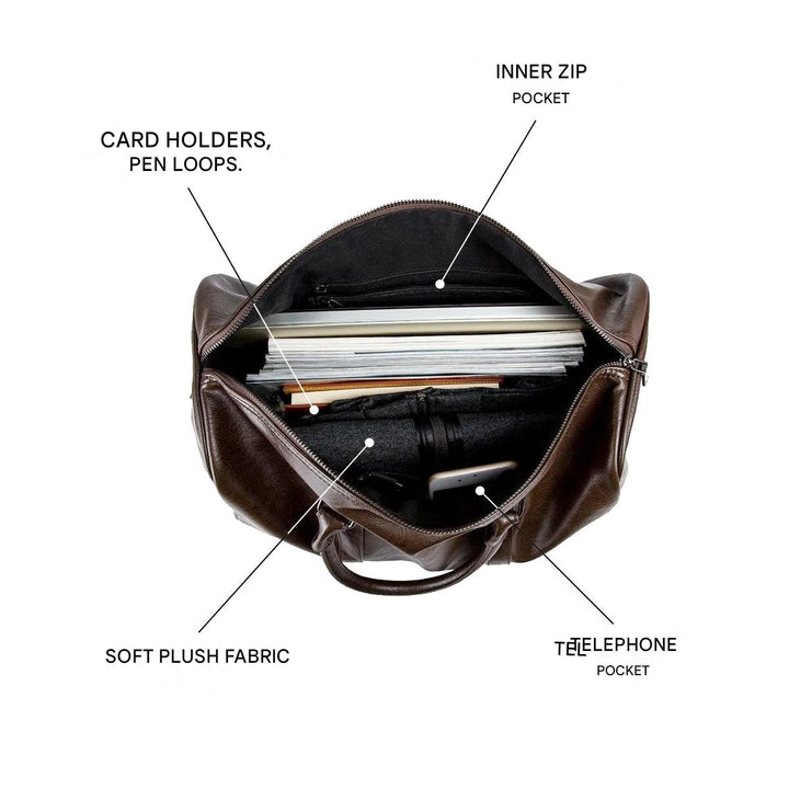 Unisex skórzana torba podróżna duffel, idealna na krótkie i długie wyprawy, lekka i praktyczna.