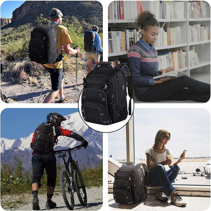 Elegancki, uniwersalny plecak podróżny 55L. Modny design, USB, RFID. Idealny bagaż męski i damski.
