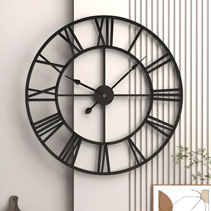 Zegar 3D na ścianę, metaliczny, minimalistyczny design, nowoczesna dekoracja wnętrz.